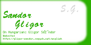 sandor gligor business card